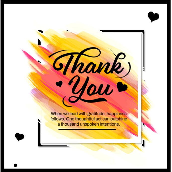 White Joyful Thank You Post Square (1:1) template