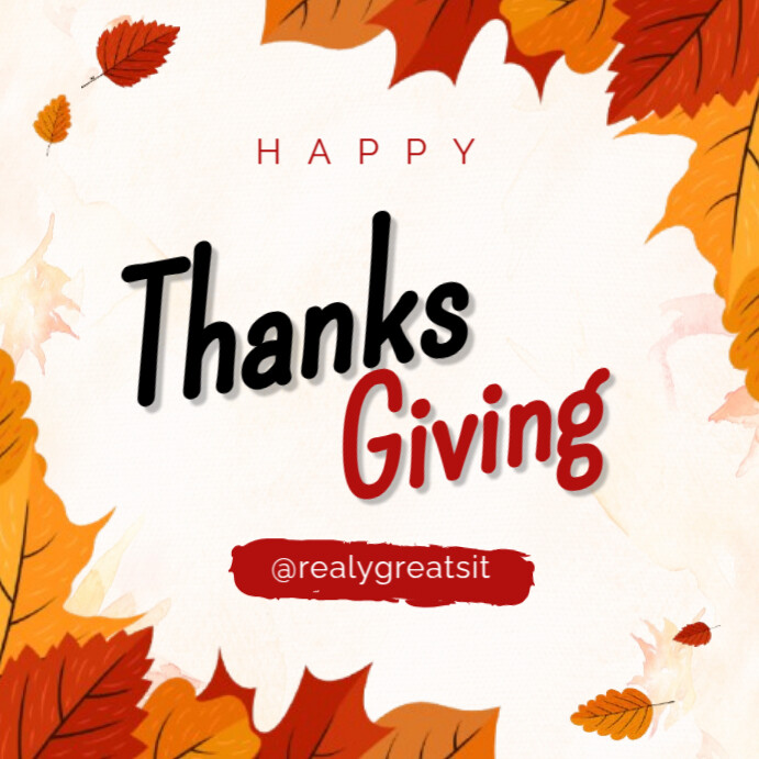 White Joyful Thanks Giving Instagram Post Template | PosterMyWall