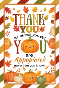 White Thanksgiving Appreciation Banner 4' × 6' Template