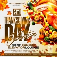 White Joyful Thanksgiving Day Celebration Party Flyer  Instagram Post template
