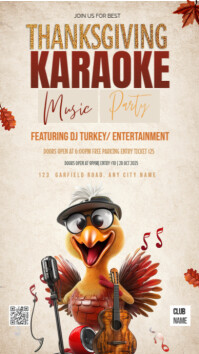 White Thanksgiving Karaoke Party История на Instagram Template