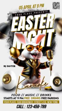 White Joyful Thanksgiving Karaoke Night Digital Display Video template