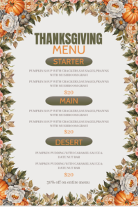 White Joyful Thanksgiving Poster template