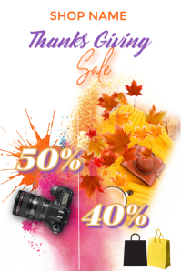 White Thanksgiving Sale Affiche Template