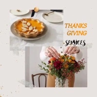 White Joyful Thanksgiving Service  Square (1:1) 方形(1:1) template
