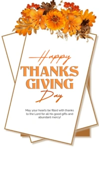 White Joyful Thanksgiving Whatsapp Status template