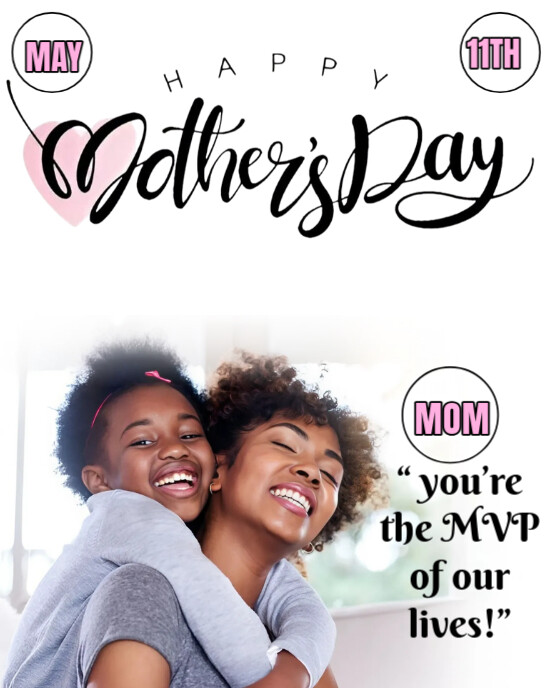 White Joyful The Image Is A Joyful Flyer For An Event Titled "happy Mother's Day" Instagram Portrait template