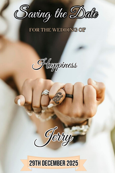 White Joyful This Image Is A "save The Date" Announcement For A Wedding, Designed As A Template Or F ภาพกราฟิก Pinterest