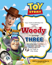 White Toy Story Birthday Party Instagram Portrait Template