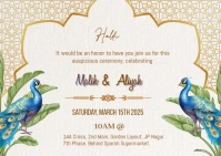 White Joyful Traditional And Elegant Indian Haldi Wedding Invitation Template  Postcard