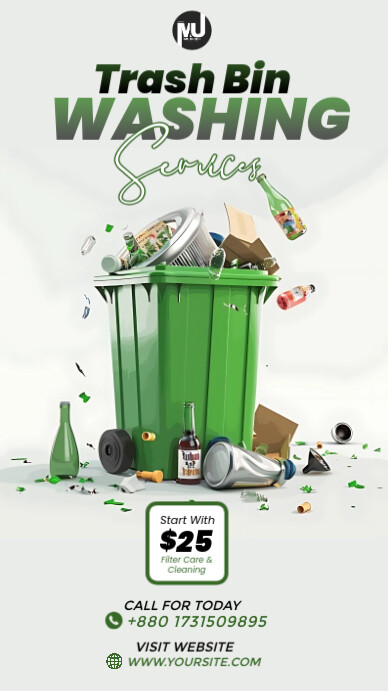White Joyful Trash Bin Wash Instagram Story Instagram-verhaal template