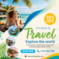 Hvid Travel Promotion โพสต์บน Instagram Template