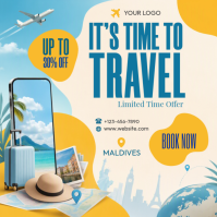 Weiß Travel Promotion Instagram na Post Template