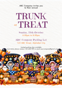 White Trunk or Treat Event A4 Template