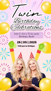 Hvid Twin Birthday Celebration Instagram Story Template