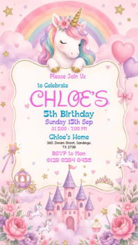 White Children's Birthday Party Instagram-verhaal Template