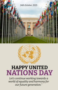 White Joyful United Nations Day  Half Page Wide Szeroki pół strony template