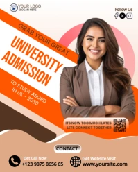 White Joyful University Admission Instagram Portrait template