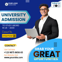 White Joyful University Admission Instagram Post template