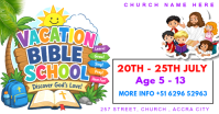 White Joyful Vacation Bible School Facebook Shared Image template