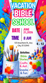 White Joyful Vacation Bible School Instagram Story template