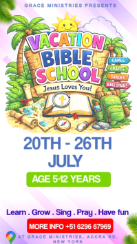 White Joyful Vacation Bible School Instagram Story template