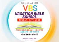 White Joyful Vacation Bible School Template A6