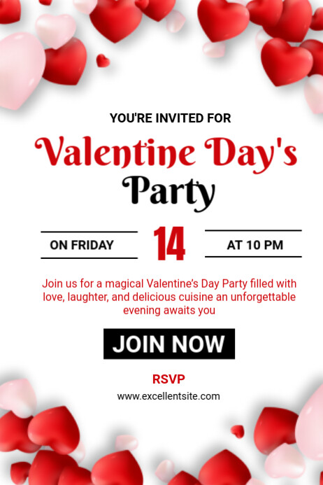 Copy of White Joyful Valentine's Day Party Poster | PosterMyWall
