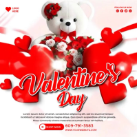 White Joyful Valentine's Day Square (1:1) template