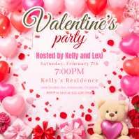 White Joyful Valentine's Party Instagram Post template