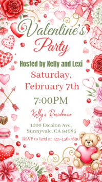 White Joyful Valentine's Party Instagram Story template