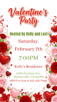 White Joyful Valentine's Party Instagram Story template