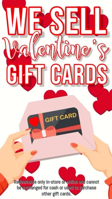 White Joyful Valentine's Day Gift Card Ad Instagram Reel template