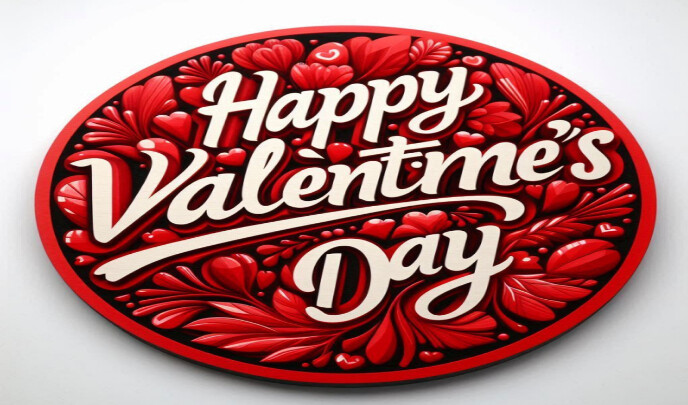 White Joyful Valentine's Day  Tag Etykietka doczepna template