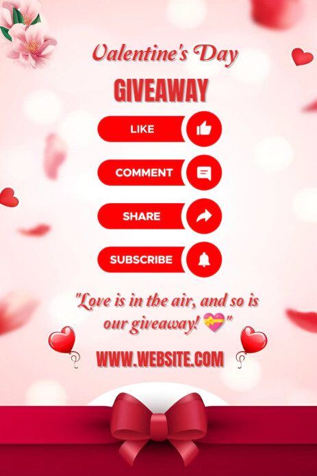 White Joyful Valentine Giveaway  Pinterest Graphic template