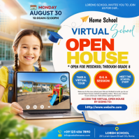 White Virtual School Open House Instagram na Post Template