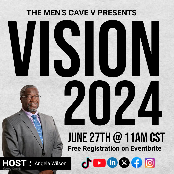 White Joyful Vision 2024 Flyers Instagram Pos template
