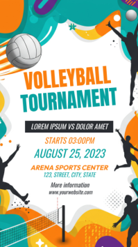 White Joyful Volleyball Tournament Instagram Story template