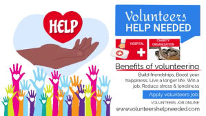 White Joyful Volunteers Help Needed Digital D Digitalanzeige (16:9) template