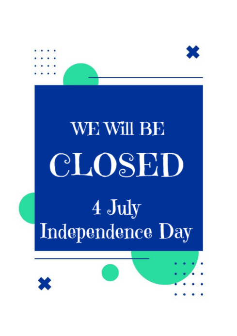 White Joyful We Are Closed  A4 template