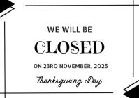 White Joyful We Are Closed  Postcard Postal template