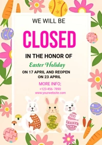 White Joyful We Will Be Closed A5 template