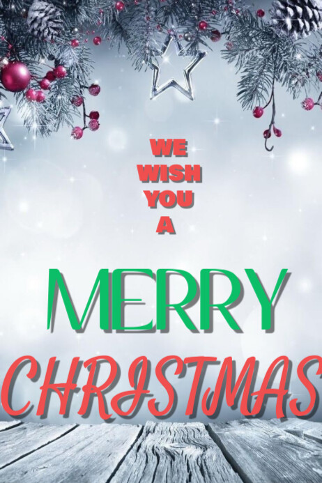 Plantilla de White Joyful We Wish You A Merry Christmas Poster ...