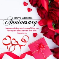 White Joyful wedding Anniversary Instagram Post template