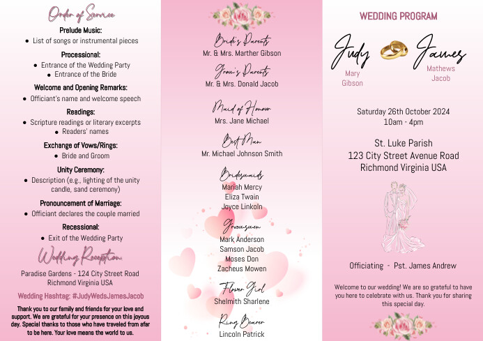 Unveiling Ceremony Program Template Orders Of Service DS Creative