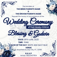 White Joyful Wedding Invitation Card Template  Instagram Post