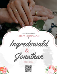 White Joyful Wedding Invitation  Flyer (us Letter) 传单(美国信函) template