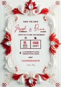 White Joyful Wedding Invitation Templates A4