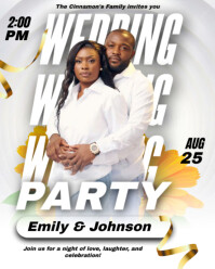White Joyful Wedding Party Invitation Flyer  Instagram Portrait template