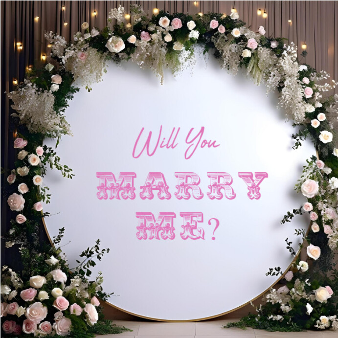 White Joyful Wedding Proposal  Instagram Post template